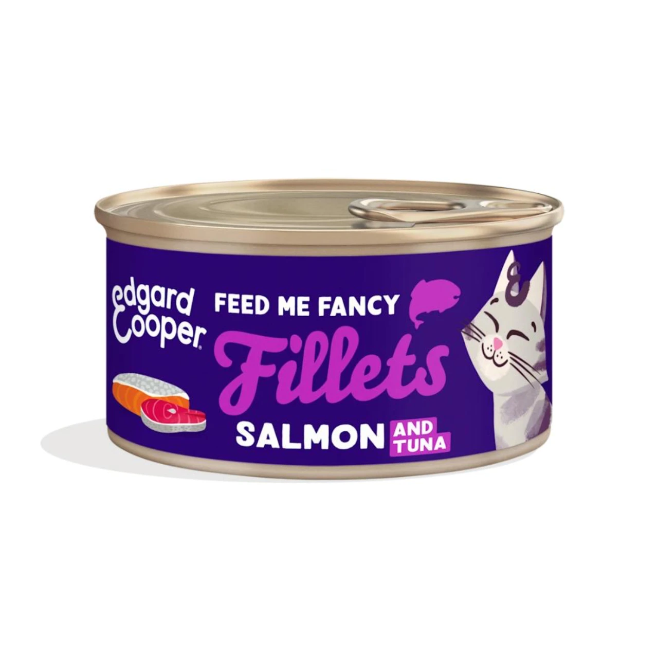 Edgard & Cooper kattefilet laks og tun i bouillon 70 g